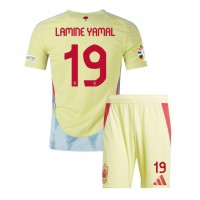 Maglia Calcio Spagna Lamine Yamal #19 Seconda Divisa Bambino Europei 2024 Manica Corta (+ pantaloncini)